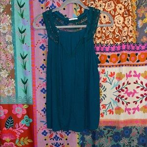MAURICES Teal Lace Trim Top